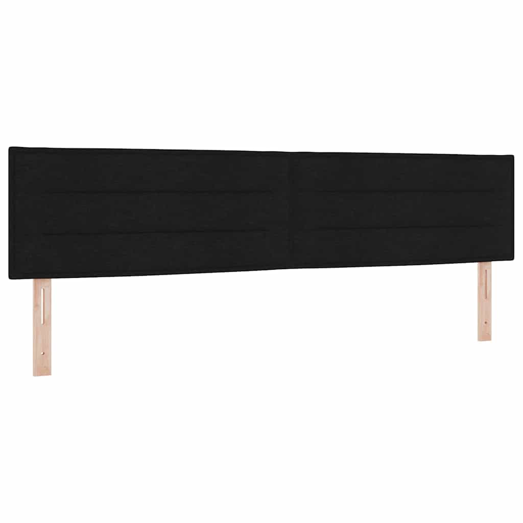 vidaXL Łóżko sprężynowe z materacem Czarny 200 x 200 cm tkanina