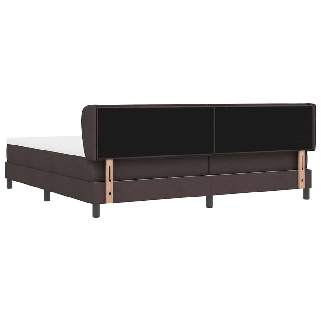 vidaXL Łóżko sprężynowe z materacem Ciemny brąz 200 x 200 cm tkanina