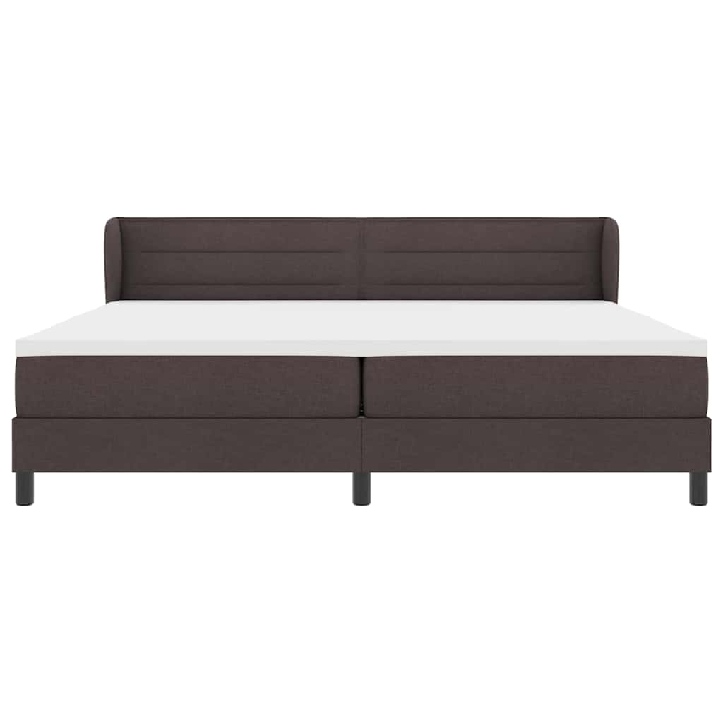 vidaXL Łóżko sprężynowe z materacem Ciemny brąz 200 x 200 cm tkanina