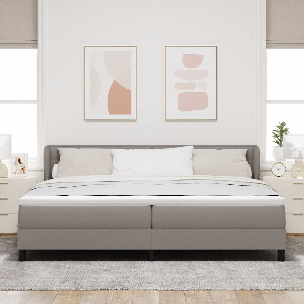 vidaXL Łóżko sprężynowe z materacem Ciemnoszary 200 x 200 cm tkanina