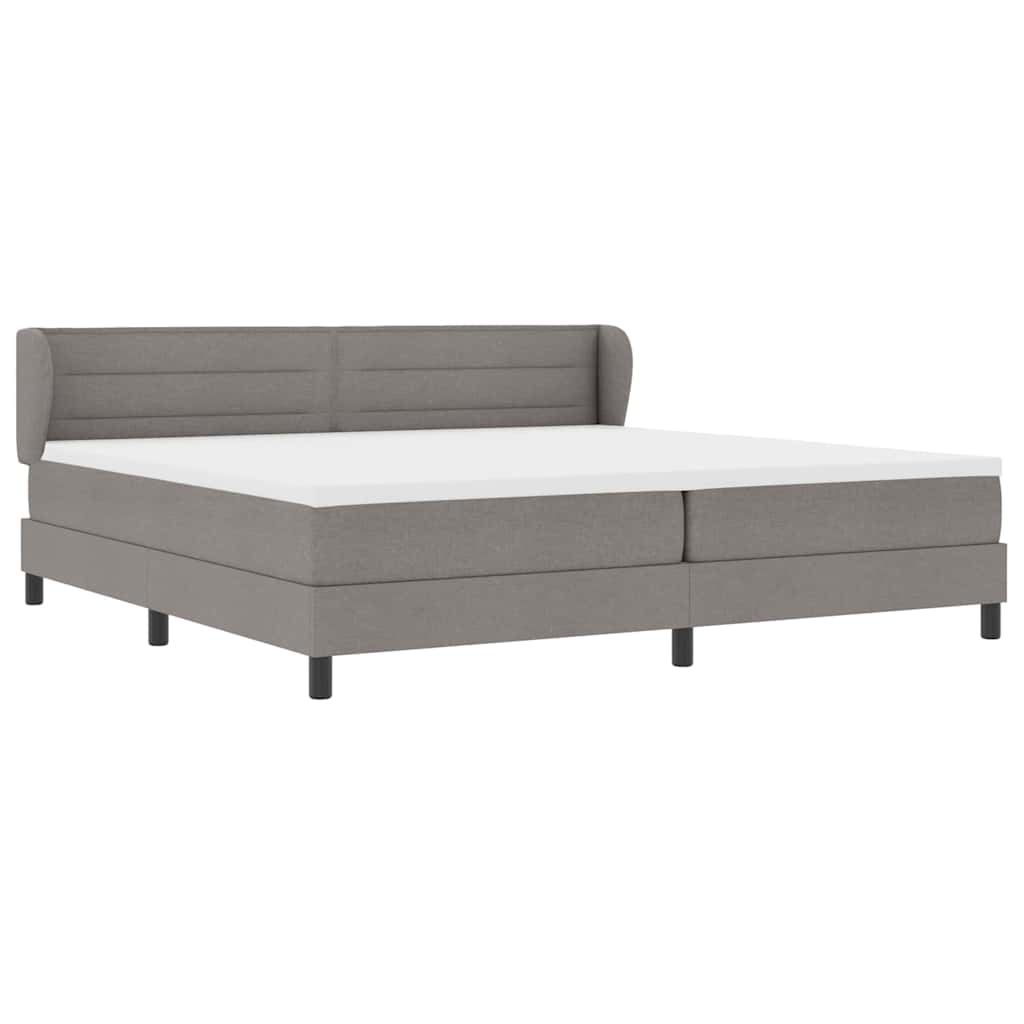 vidaXL Łóżko sprężynowe z materacem Ciemnoszary 200 x 200 cm tkanina