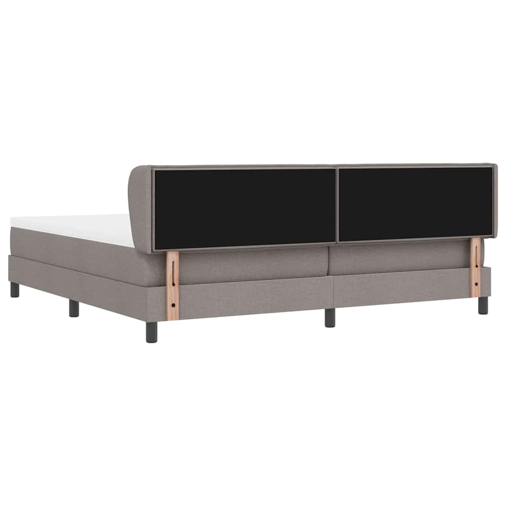 vidaXL Łóżko sprężynowe z materacem Ciemnoszary 200 x 200 cm tkanina