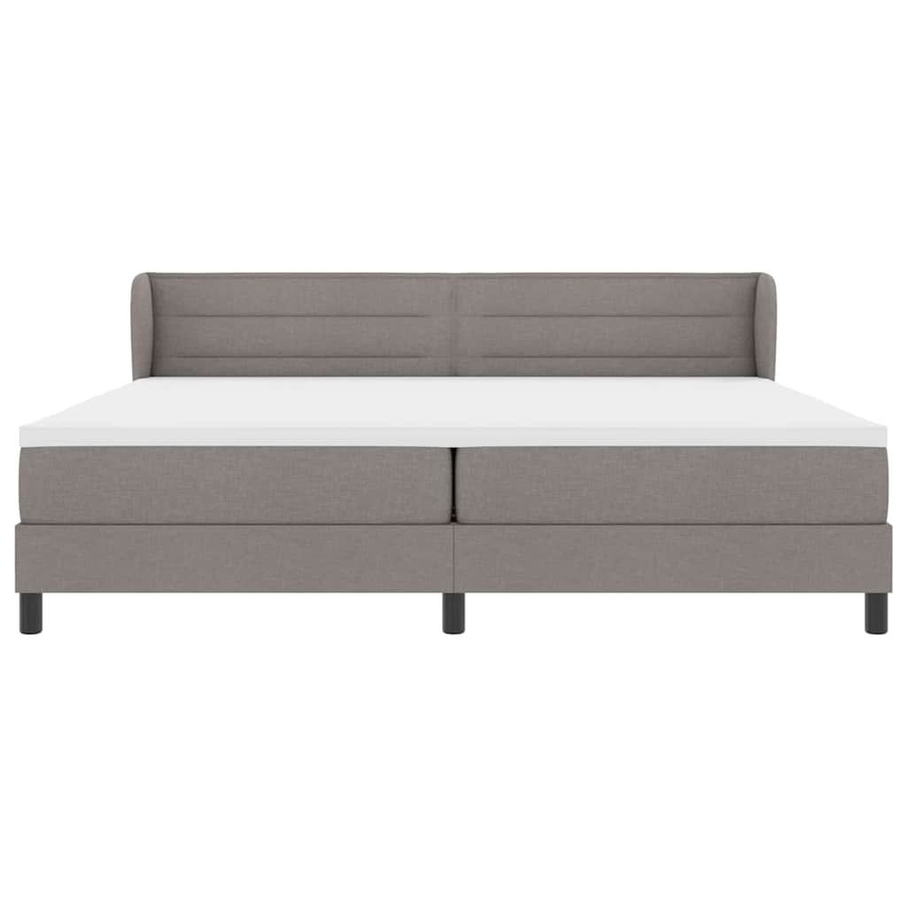 vidaXL Łóżko sprężynowe z materacem Ciemnoszary 200 x 200 cm tkanina