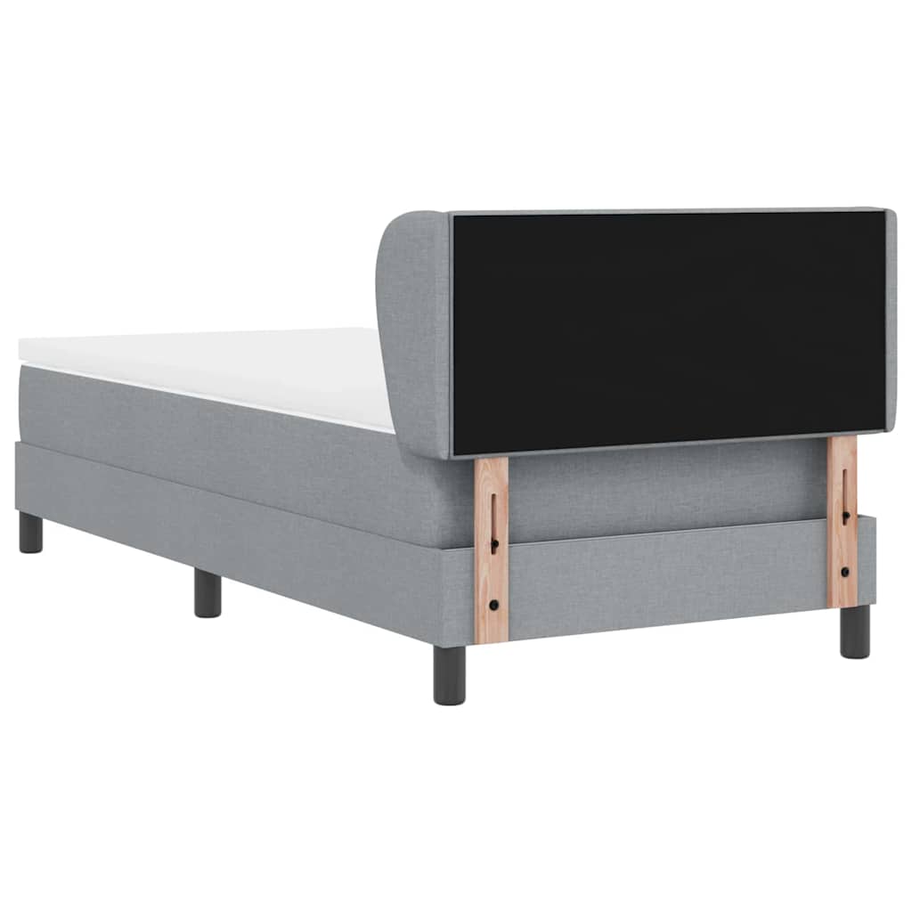 vidaXL Łóżko sprężynowe Z zagłówkiem Jasnoszary 80 x 200 cm tkanina