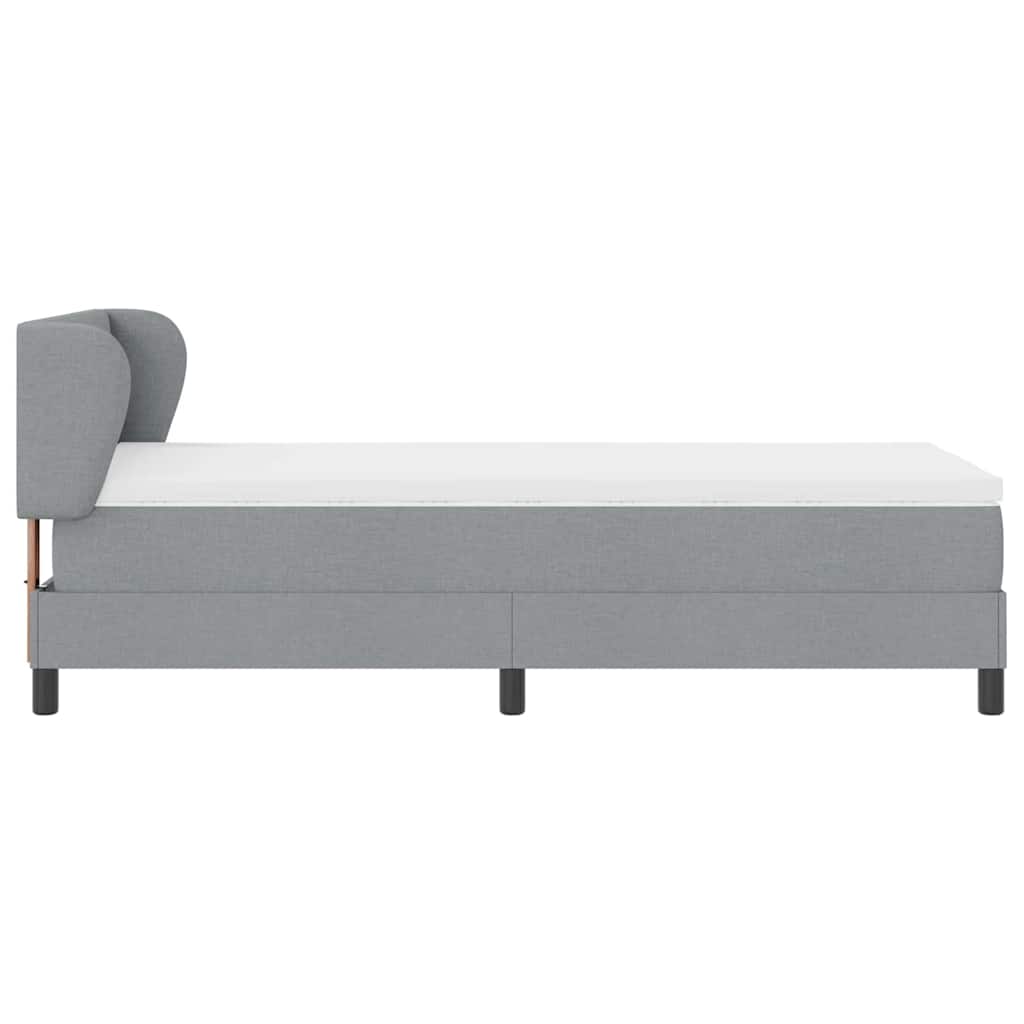 vidaXL Łóżko sprężynowe Z zagłówkiem Jasnoszary 80 x 200 cm tkanina