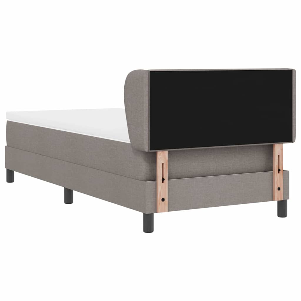 vidaXL Łóżko sprężynowe Z zagłówkiem Ciemnoszary 90 x 200 cm tkanina