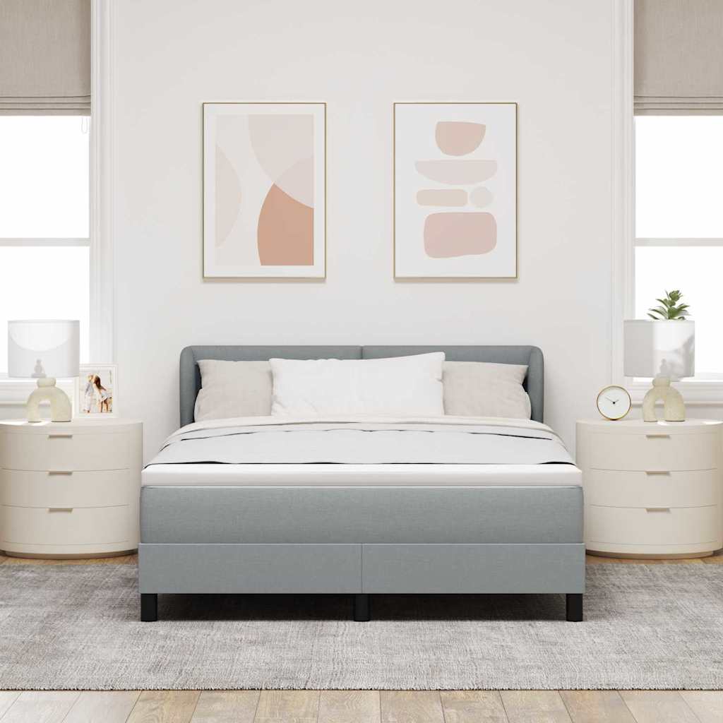 vidaXL Łóżko sprężynowe z materacem Jasnoszary 140 x 190 cm tkanina
