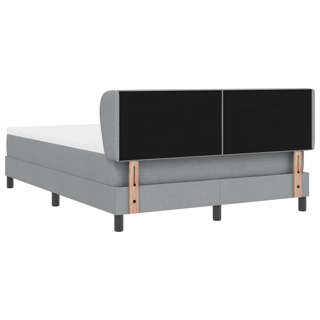 vidaXL Łóżko sprężynowe z materacem Jasnoszary 140 x 190 cm tkanina