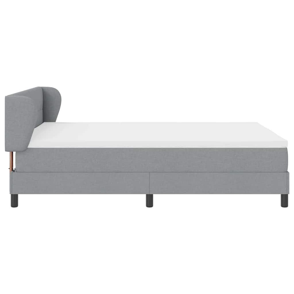 vidaXL Łóżko sprężynowe z materacem Jasnoszary 140 x 190 cm tkanina