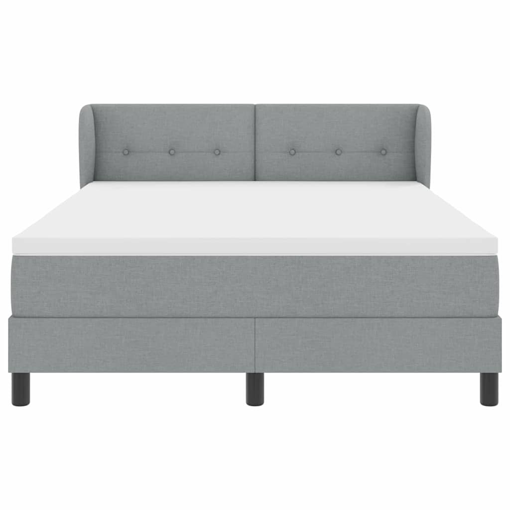 vidaXL Łóżko sprężynowe z materacem Jasnoszary 140 x 200 cm tkanina