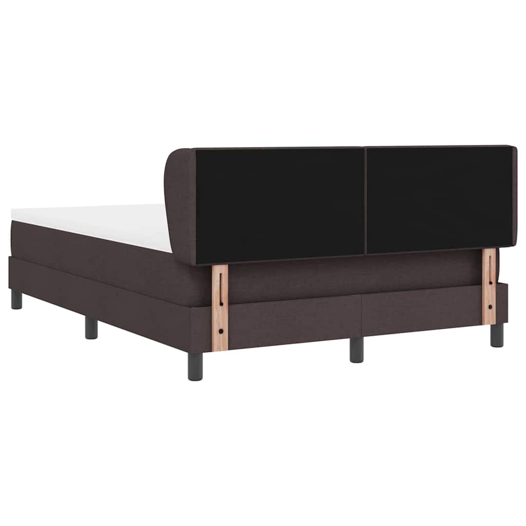 vidaXL Łóżko sprężynowe z materacem Ciemny brąz 160 x 200 cm tkanina
