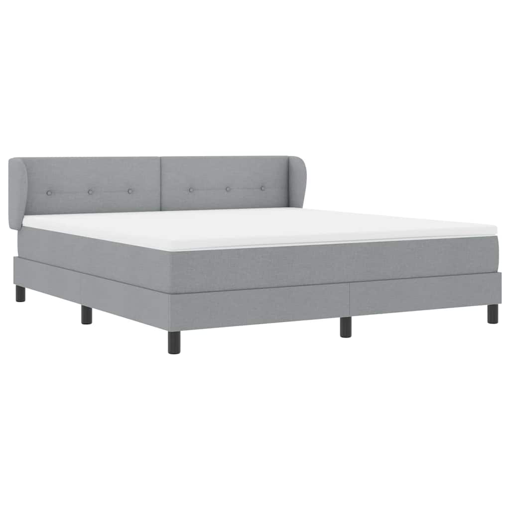 vidaXL Łóżko sprężynowe z materacem Jasnoszary 180 x 200 cm tkanina
