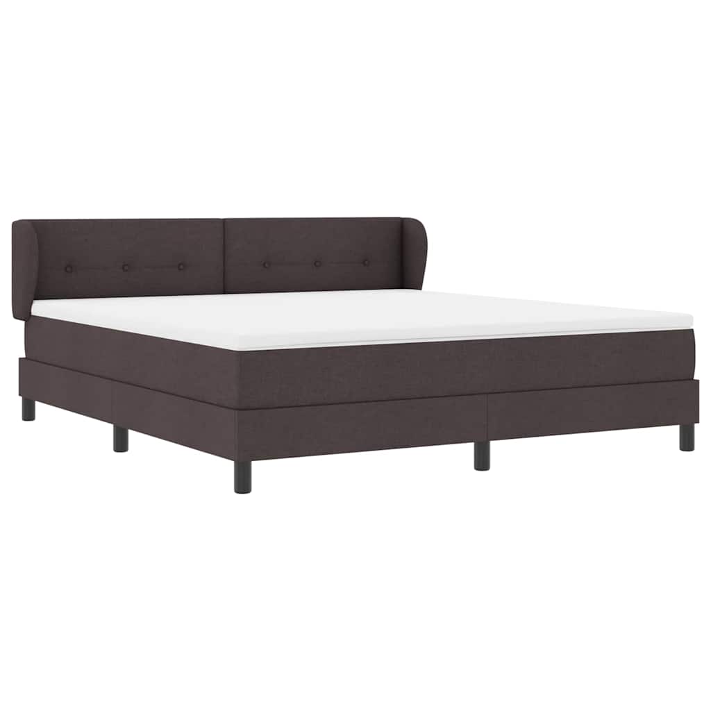 vidaXL Łóżko sprężynowe z materacem Ciemny brąz 180 x 200 cm tkanina