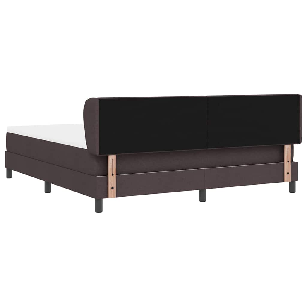 vidaXL Łóżko sprężynowe z materacem Ciemny brąz 180 x 200 cm tkanina