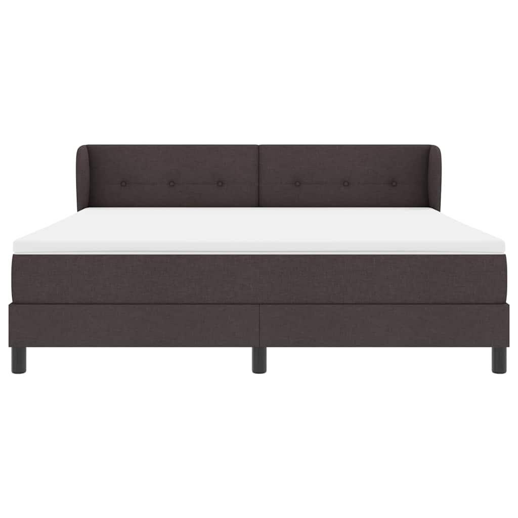 vidaXL Łóżko sprężynowe z materacem Ciemny brąz 180 x 200 cm tkanina