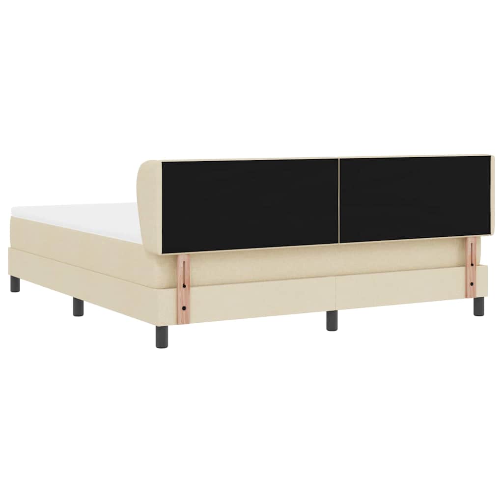 vidaXL Łóżko sprężynowe z materacem Kremowy 180 x 200 cm tkanina