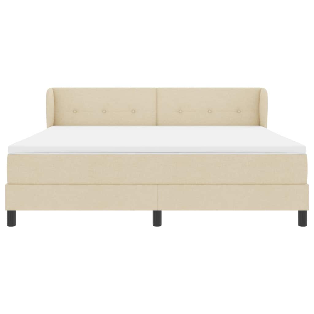 vidaXL Łóżko sprężynowe z materacem Kremowy 180 x 200 cm tkanina