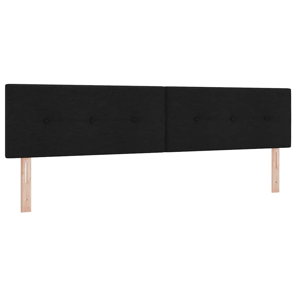 vidaXL Łóżko sprężynowe Z zagłówkiem Czarny 200 x 200 cm tkanina
