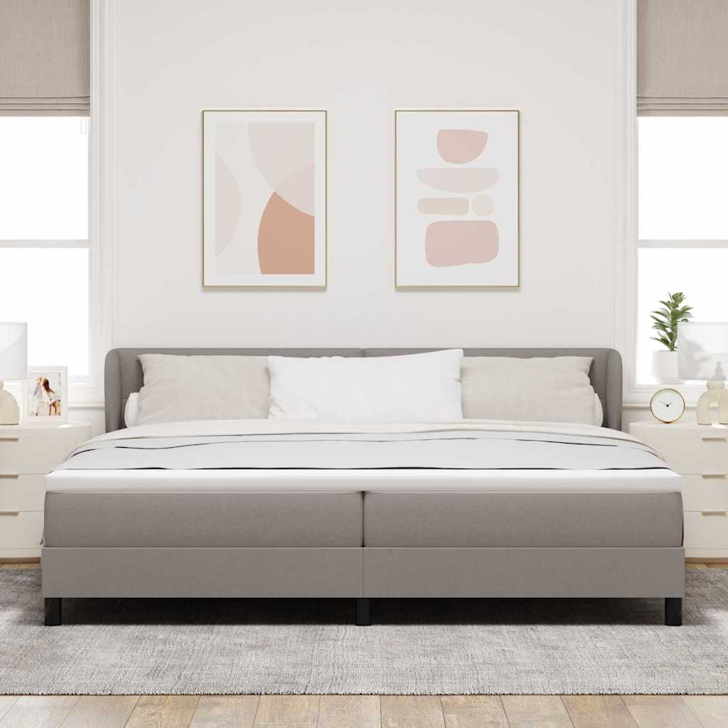 vidaXL Łóżko sprężynowe z materacem Ciemnoszary 200 x 200 cm tkanina
