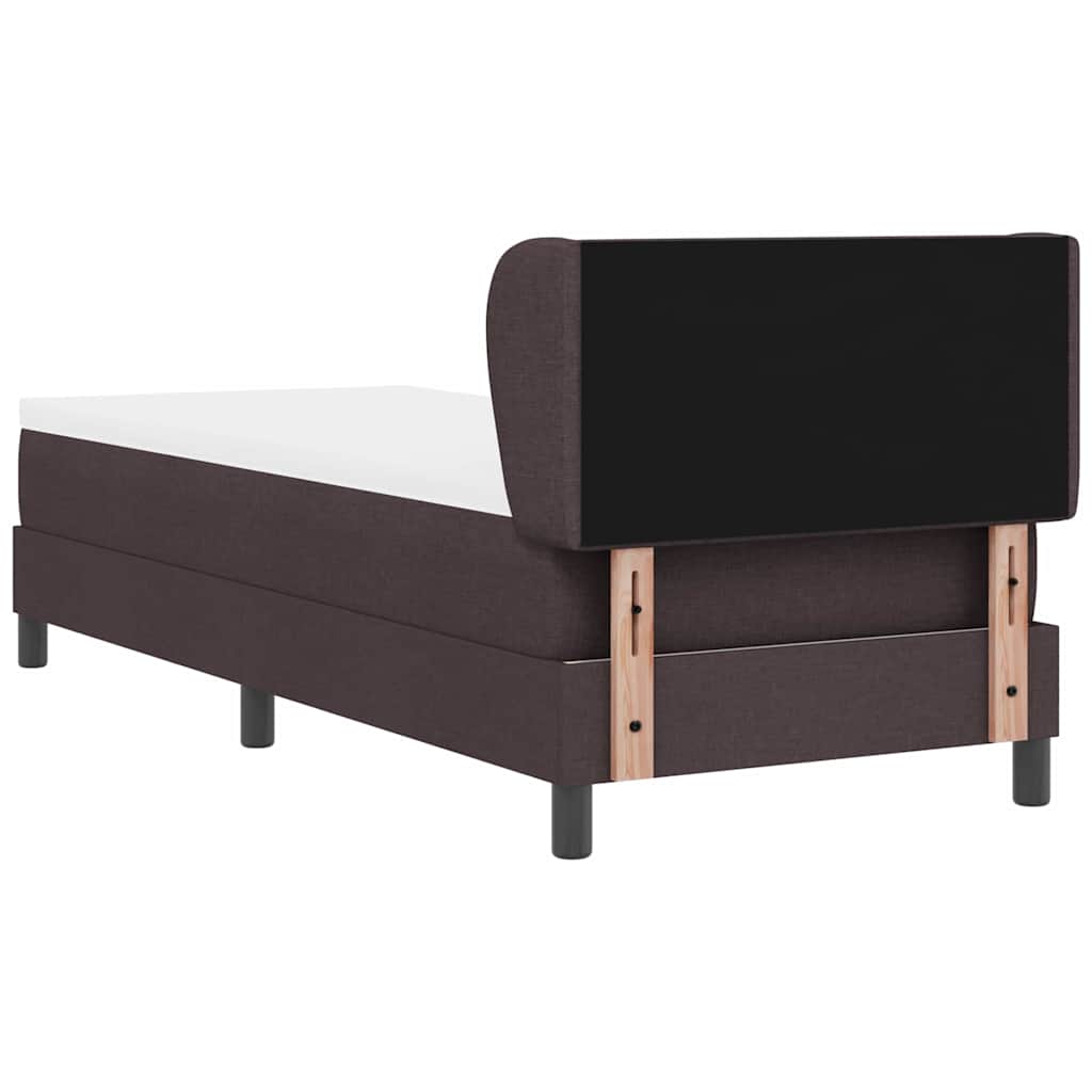 vidaXL Łóżko sprężynowe z materacem Ciemny brąz 80 x 200 cm tkanina