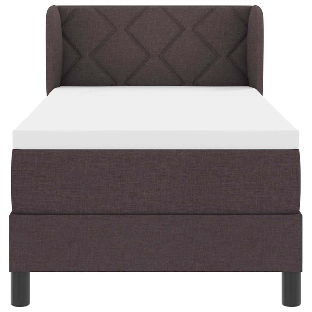vidaXL Łóżko sprężynowe z materacem Ciemny brąz 80 x 200 cm tkanina