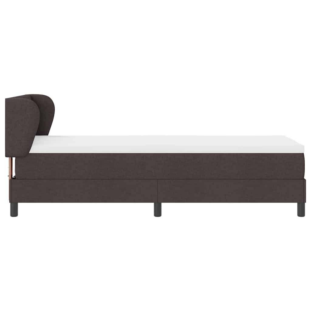 vidaXL Łóżko sprężynowe z materacem Ciemny brąz 80 x 200 cm tkanina