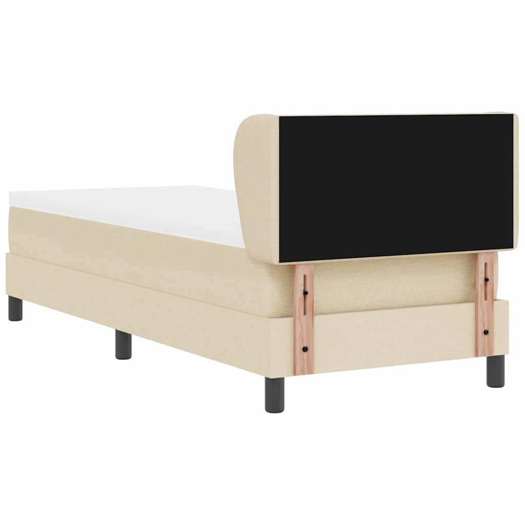 vidaXL Łóżko sprężynowe z materacem Kremowy 80 x 200 cm tkanina