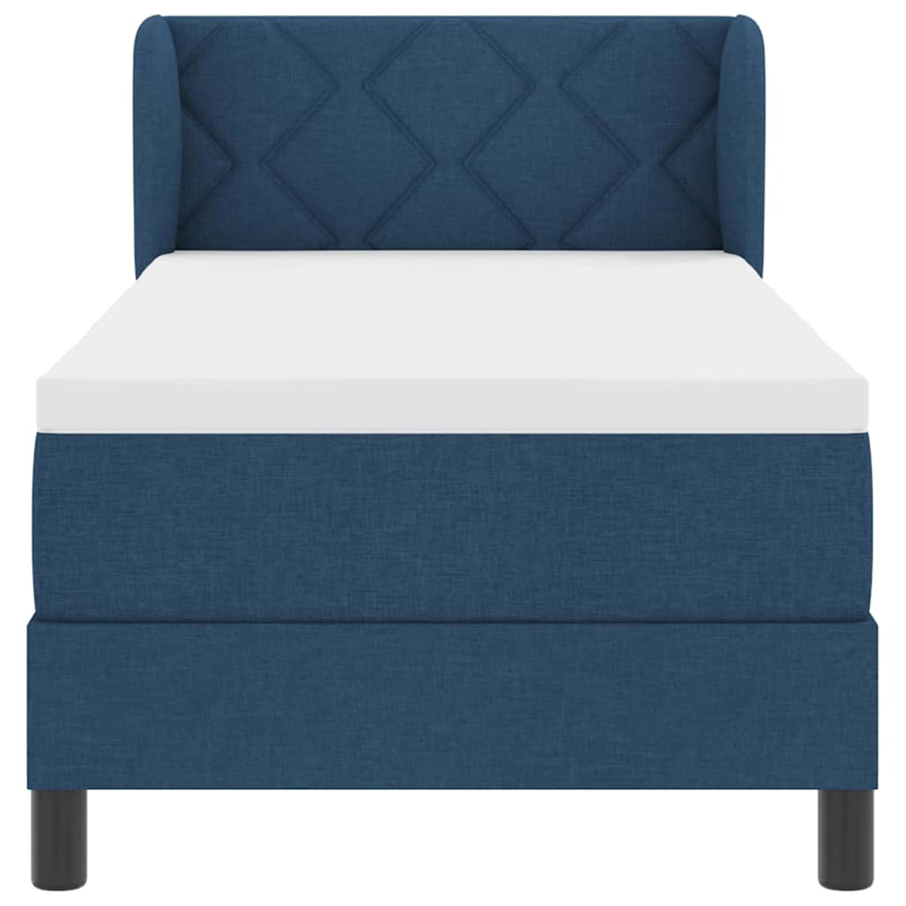 vidaXL Łóżko sprężynowe z materacem Niebieski 80 x 200 cm tkanina