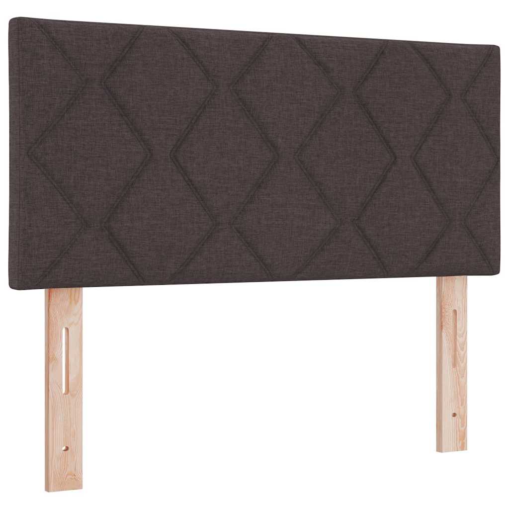 vidaXL Łóżko sprężynowe Z zagłówkiem Ciemny brąz 90 x 190 cm tkanina