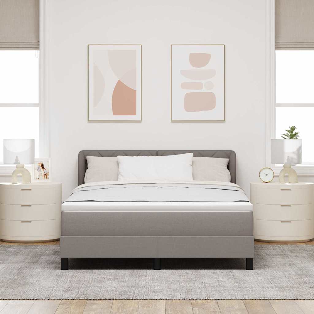 vidaXL Łóżko sprężynowe Z zagłówkiem Ciemnoszary 140 x 200 cm tkanina