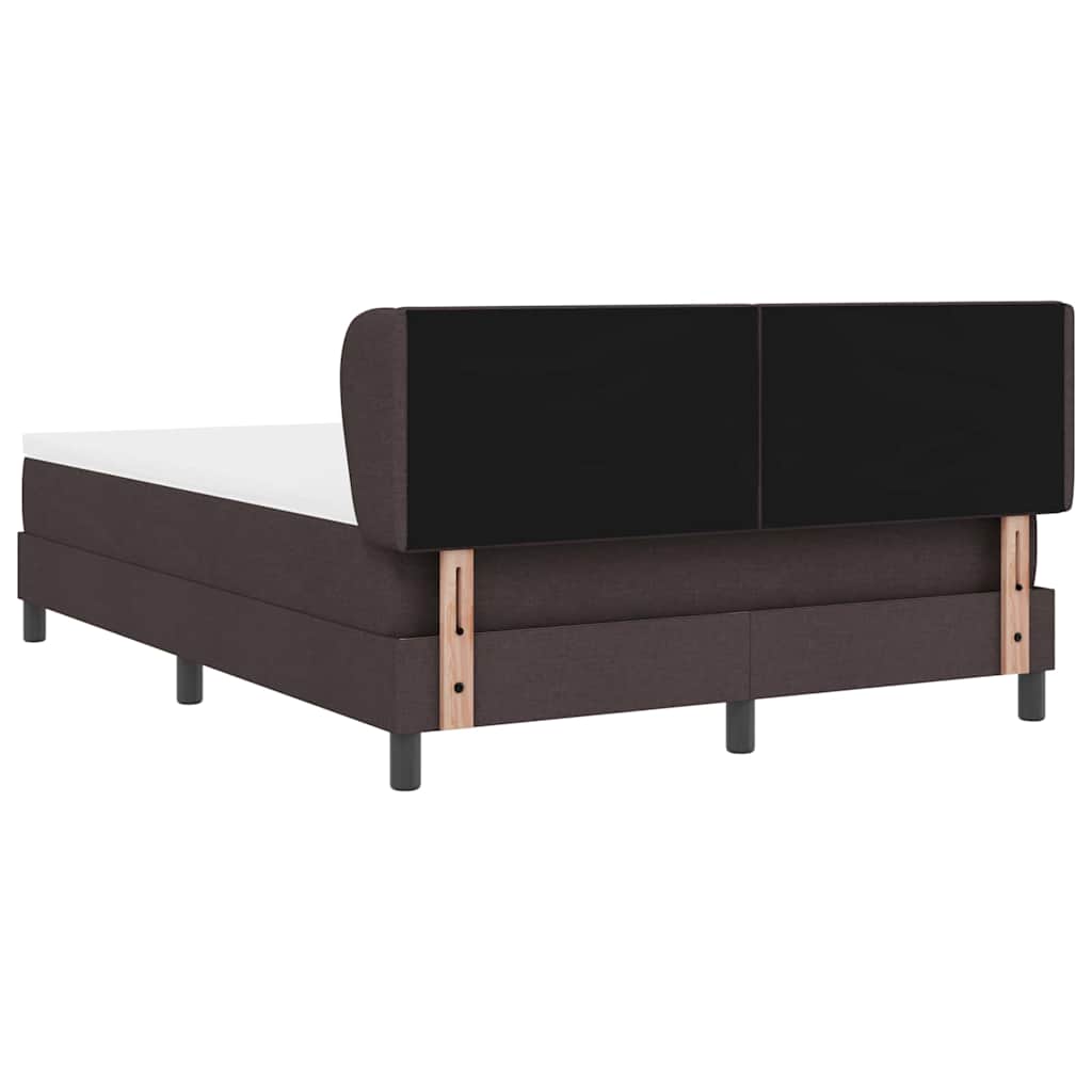 vidaXL Łóżko sprężynowe Z zagłówkiem Ciemny brąz 160 x 200 cm tkanina