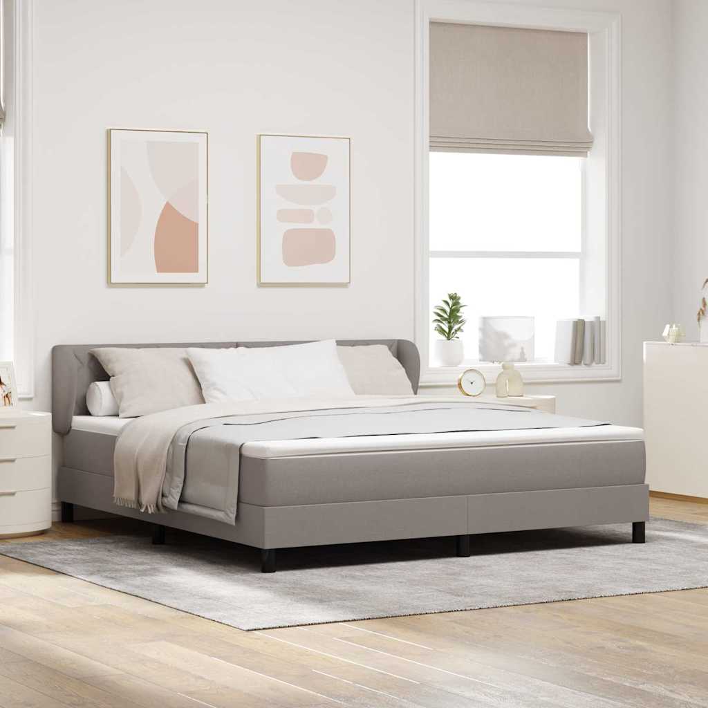 vidaXL Łóżko sprężynowe Z zagłówkiem Ciemnoszary 180 x 200 cm tkanina