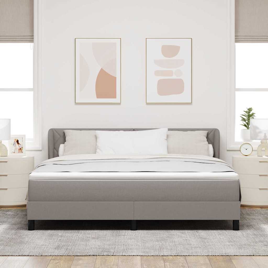 vidaXL Łóżko sprężynowe Z zagłówkiem Ciemnoszary 180 x 200 cm tkanina