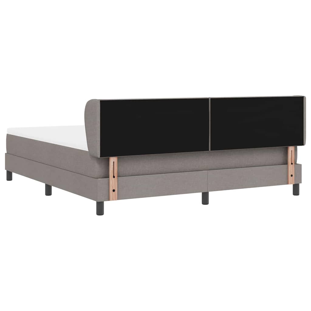 vidaXL Łóżko sprężynowe Z zagłówkiem Ciemnoszary 180 x 200 cm tkanina