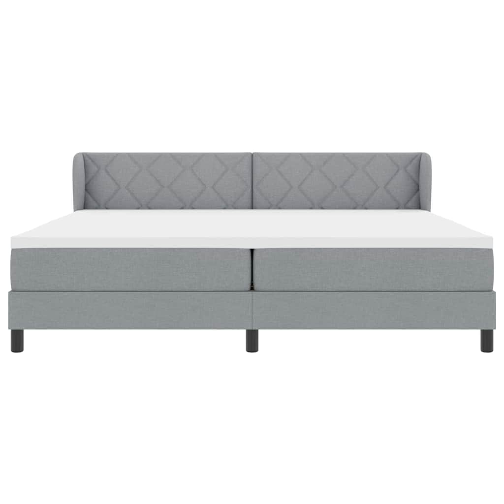 vidaXL Łóżko sprężynowe z materacem Jasnoszary 200 x 200 cm tkanina