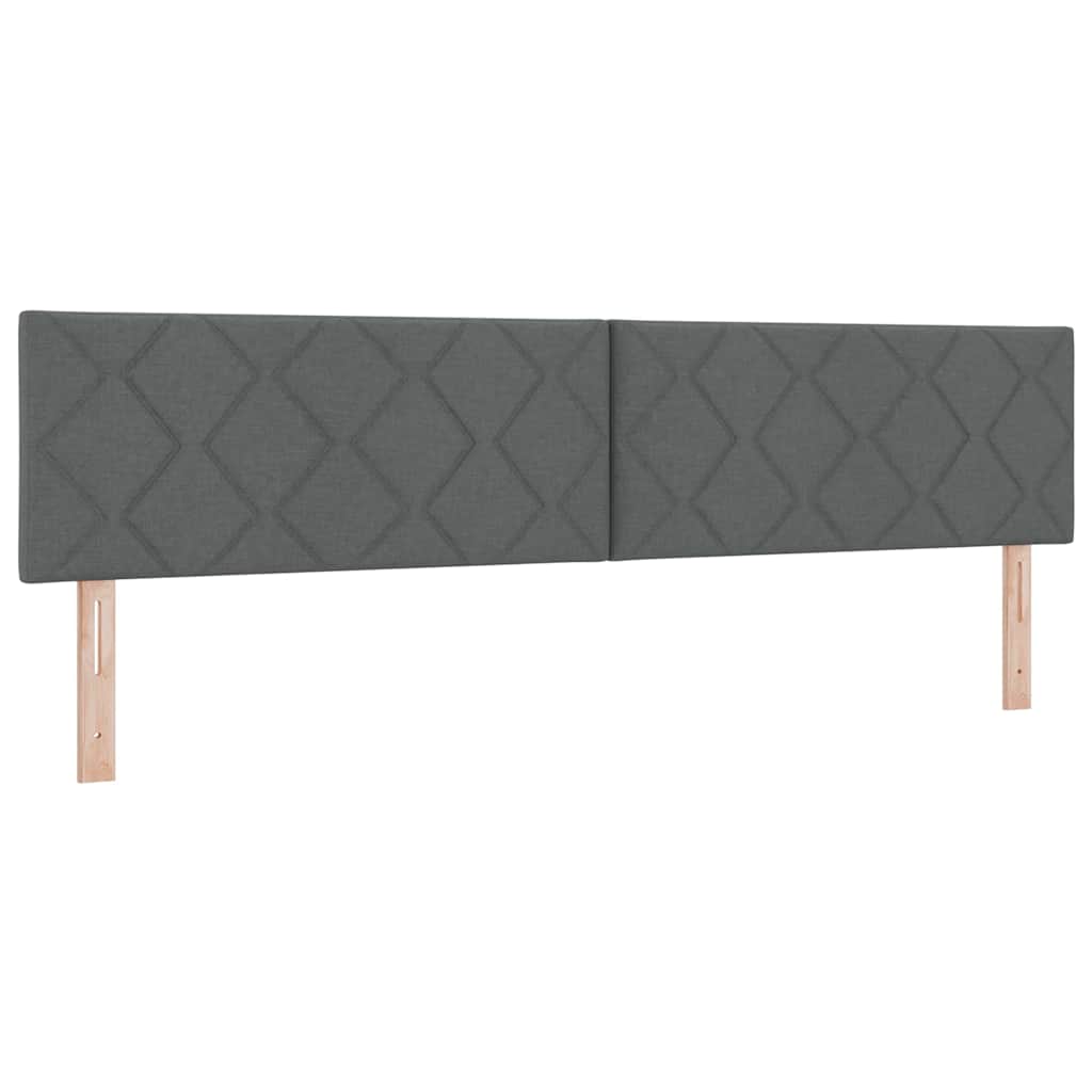 vidaXL Łóżko sprężynowe Z zagłówkiem ciemno szary 200 x 200 cm tkanina