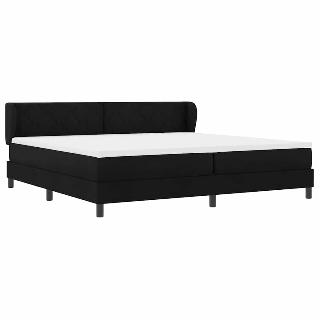 vidaXL Łóżko sprężynowe z materacem Czarny 200 x 200 cm tkanina