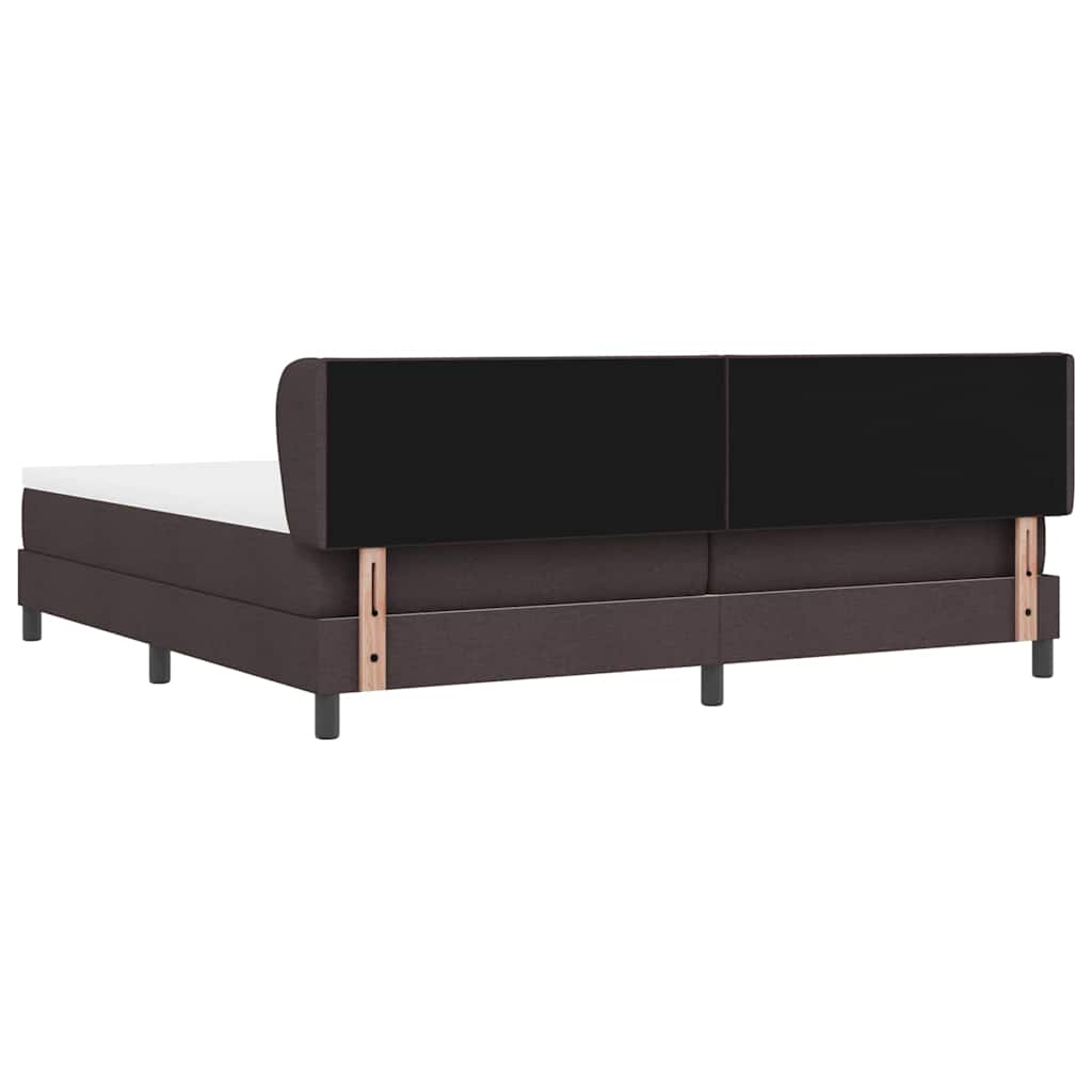 vidaXL Łóżko sprężynowe z materacem Ciemny brąz 200 x 200 cm tkanina