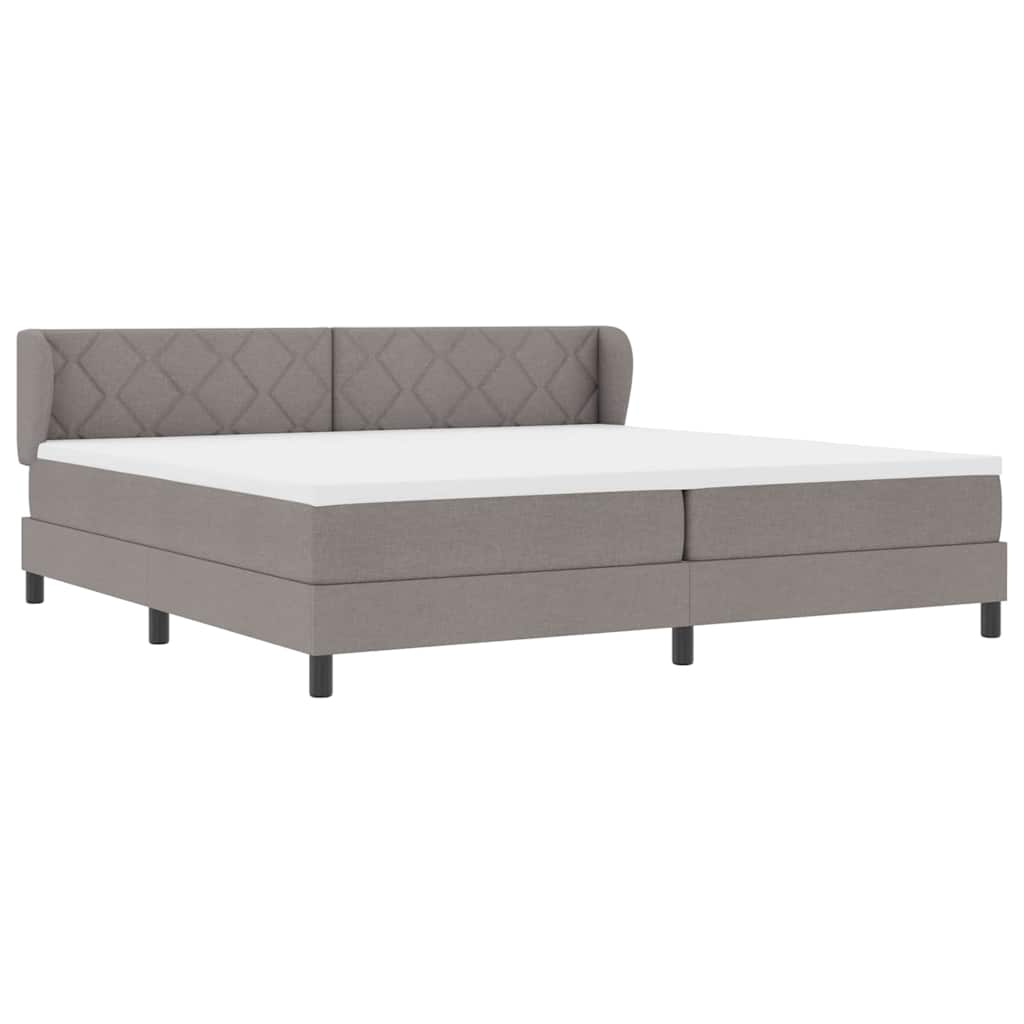 vidaXL Łóżko sprężynowe Z zagłówkiem Ciemnoszary 200 x 200 cm tkanina