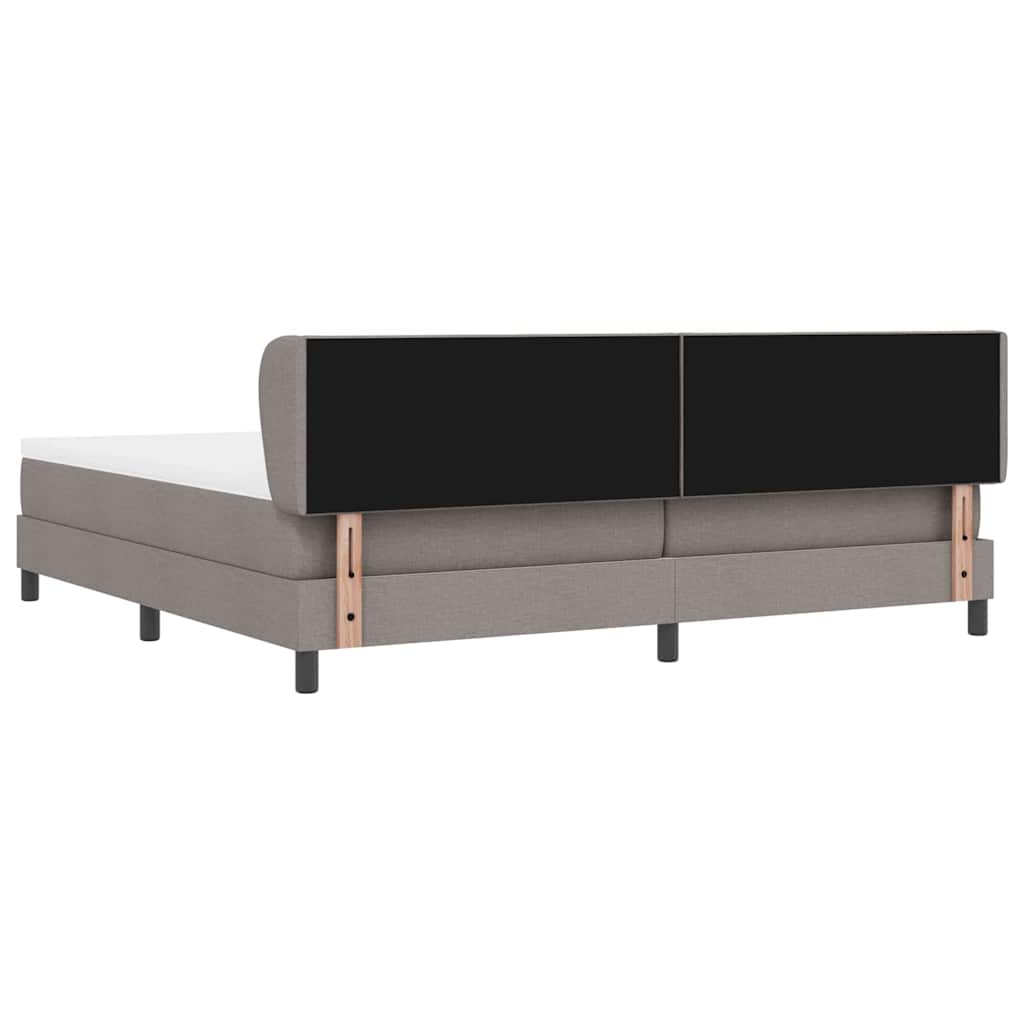 vidaXL Łóżko sprężynowe Z zagłówkiem Ciemnoszary 200 x 200 cm tkanina