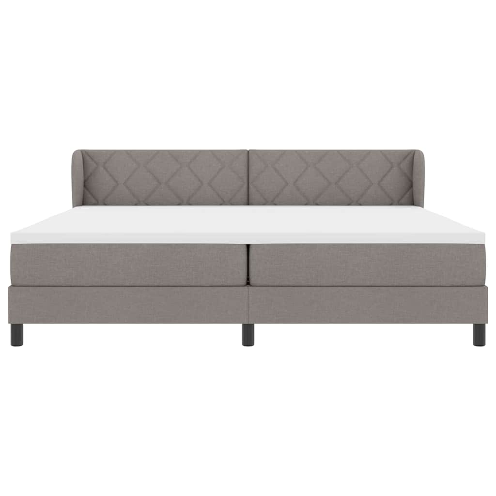 vidaXL Łóżko sprężynowe Z zagłówkiem Ciemnoszary 200 x 200 cm tkanina