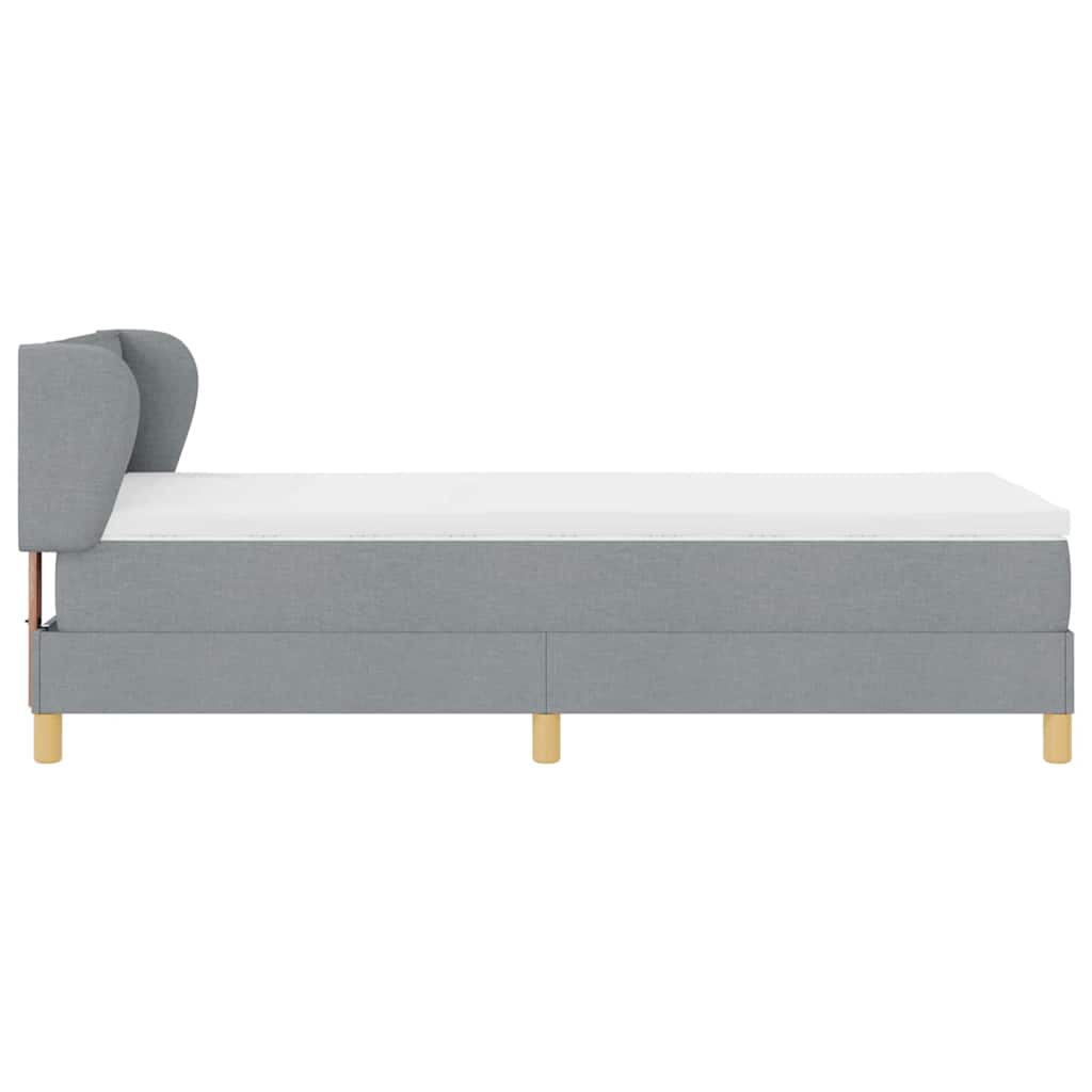 vidaXL Łóżko sprężynowe z materacem Jasnoszary 80 x 200 cm tkanina