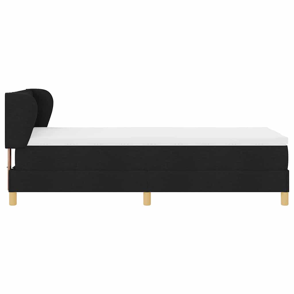 vidaXL Łóżko sprężynowe z materacem Czarny 80 x 200 cm tkanina