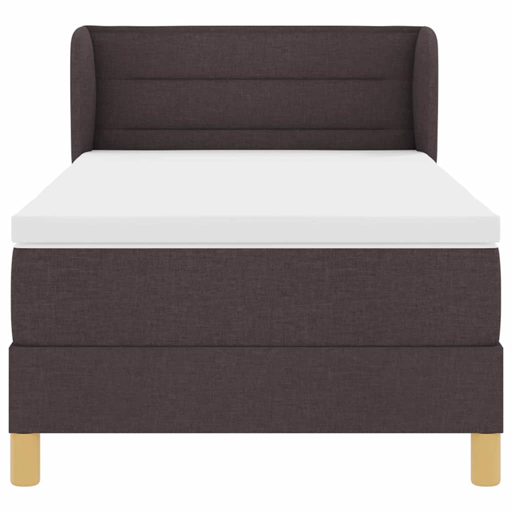 vidaXL Łóżko sprężynowe z materacem Ciemny brąz 80 x 200 cm tkanina