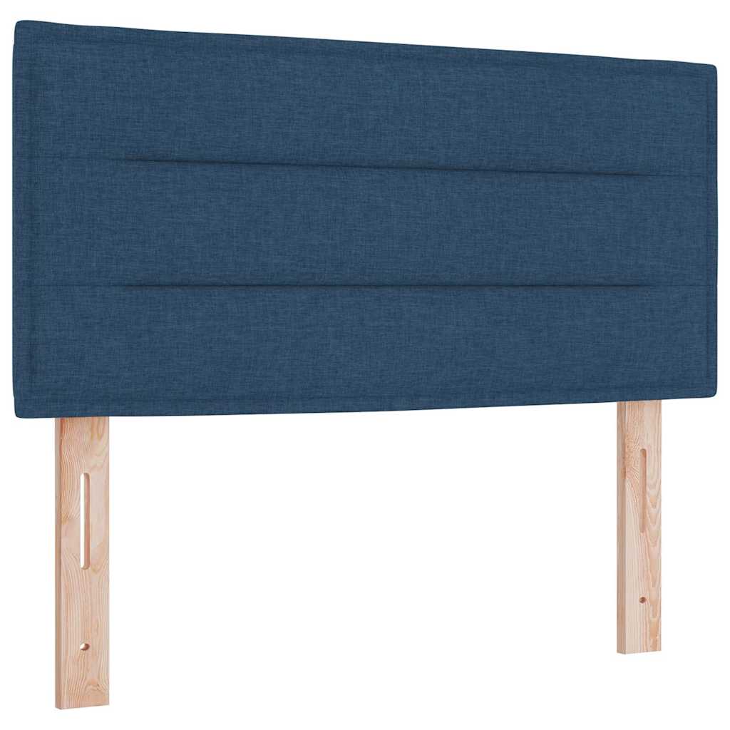 vidaXL Łóżko sprężynowe z materacem Niebieski 90 x 190 cm tkanina