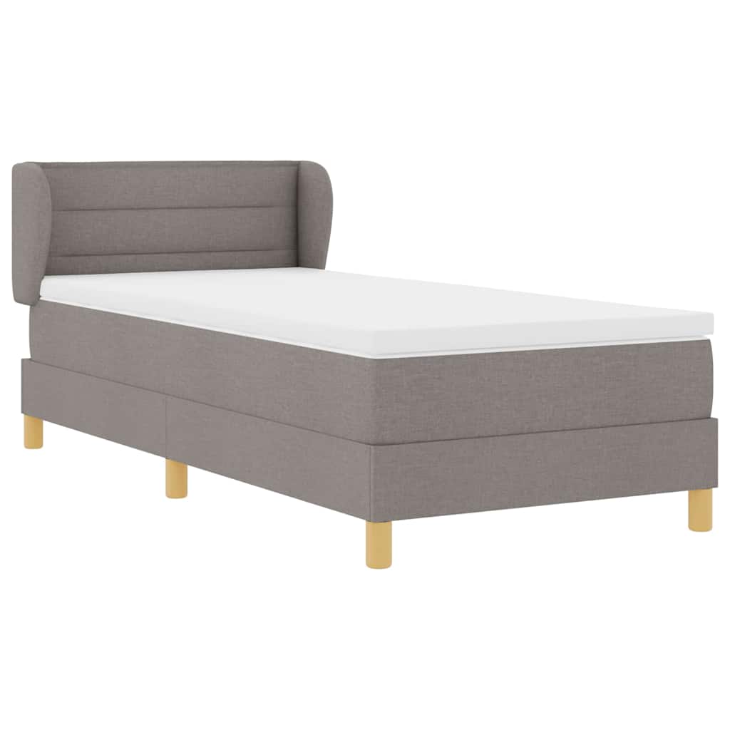vidaXL Łóżko sprężynowe z materacem Ciemnoszary 90 x 200 cm tkanina