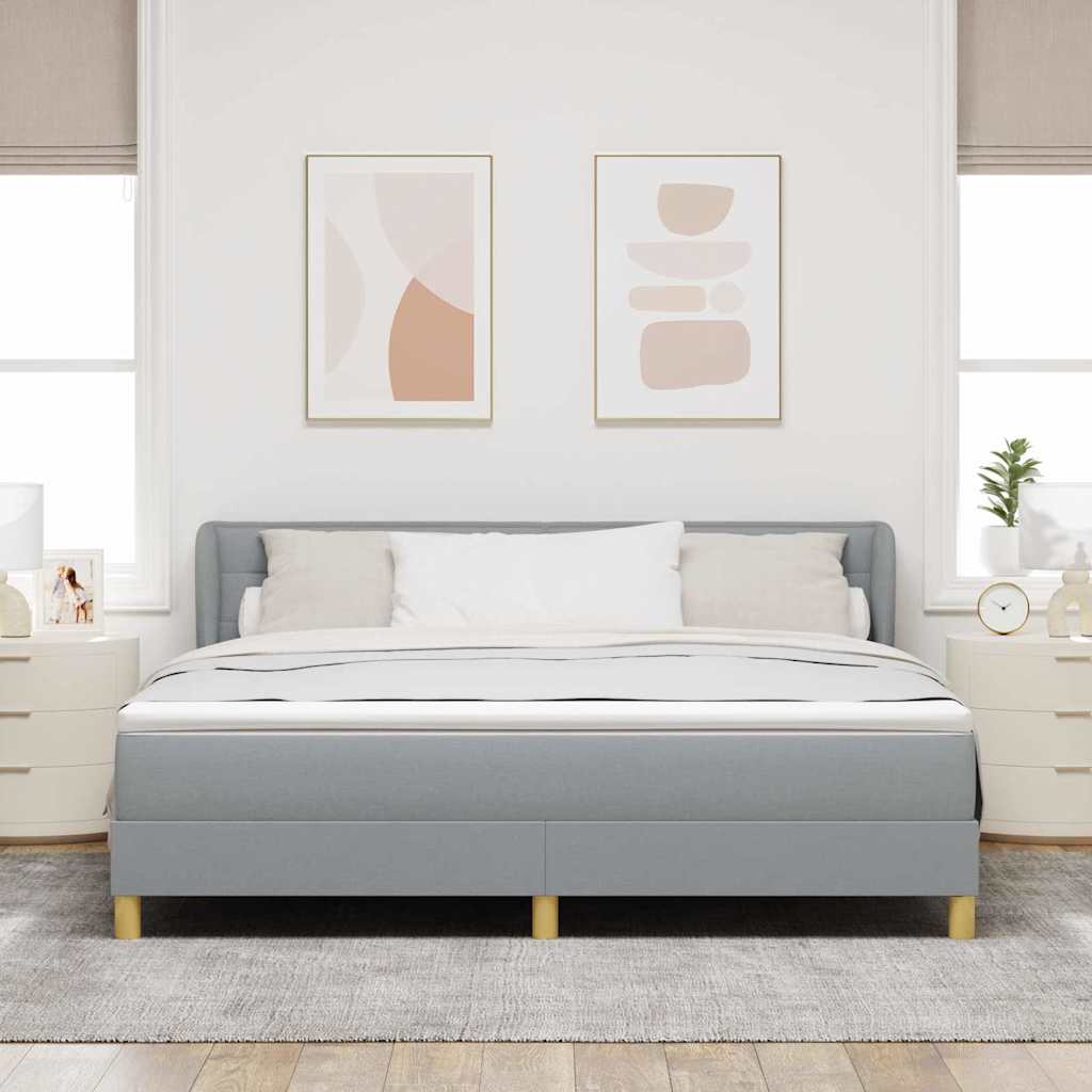 vidaXL Łóżko sprężynowe z materacem Jasnoszary 180 x 200 cm tkanina