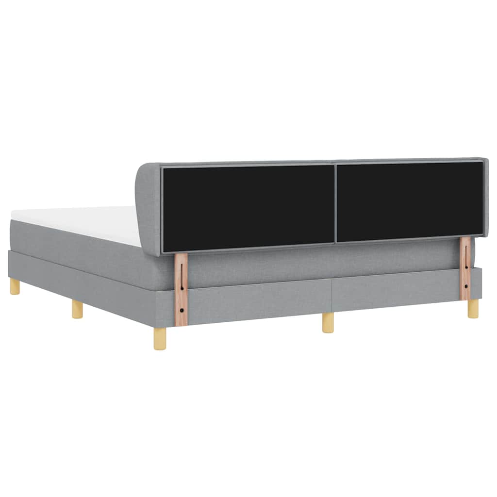 vidaXL Łóżko sprężynowe z materacem Jasnoszary 180 x 200 cm tkanina