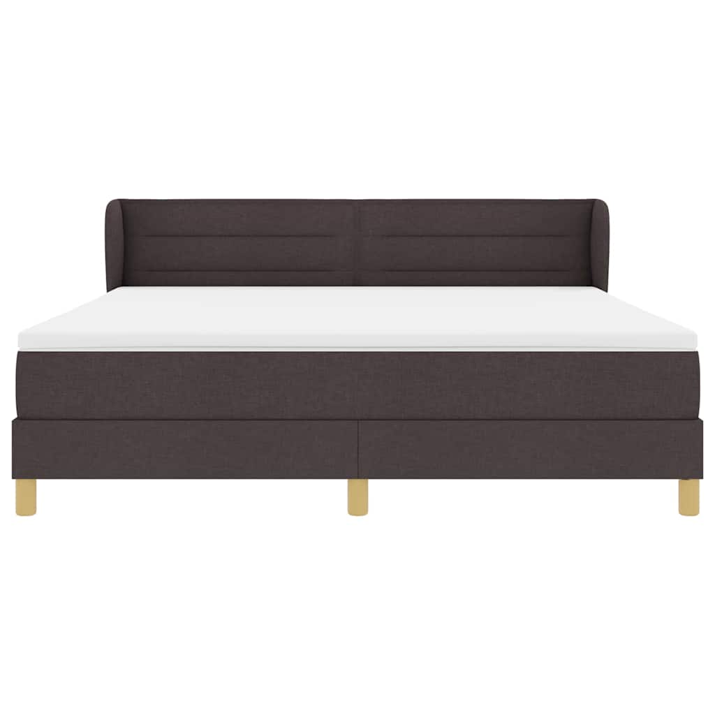 vidaXL Łóżko sprężynowe z materacem Ciemny brąz 180 x 200 cm tkanina