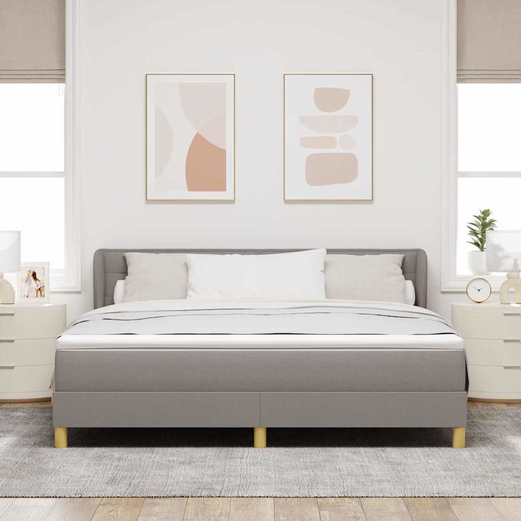 vidaXL Łóżko sprężynowe Z zagłówkiem Ciemnoszary 180 x 200 cm tkanina